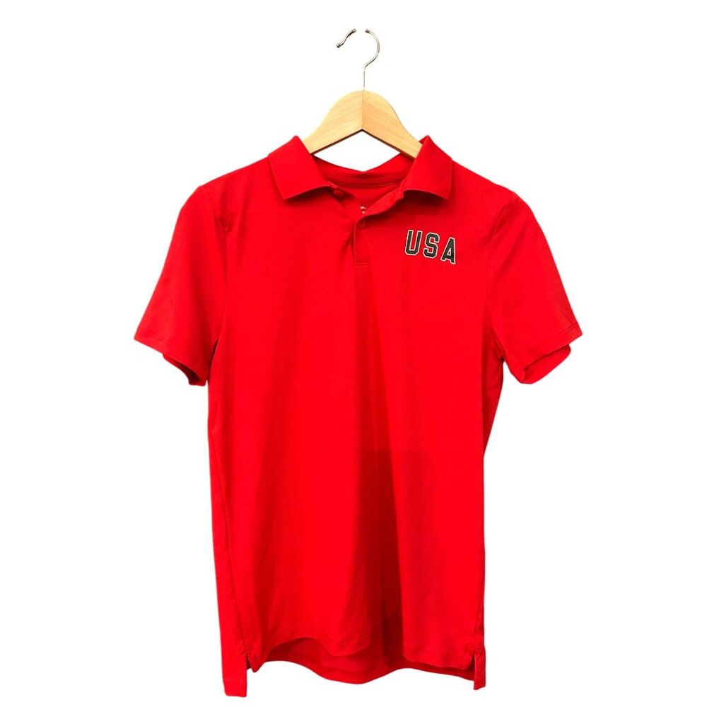 NEW Boys' USA Graphic Golf Polo Shirt - All in Motion Red XL